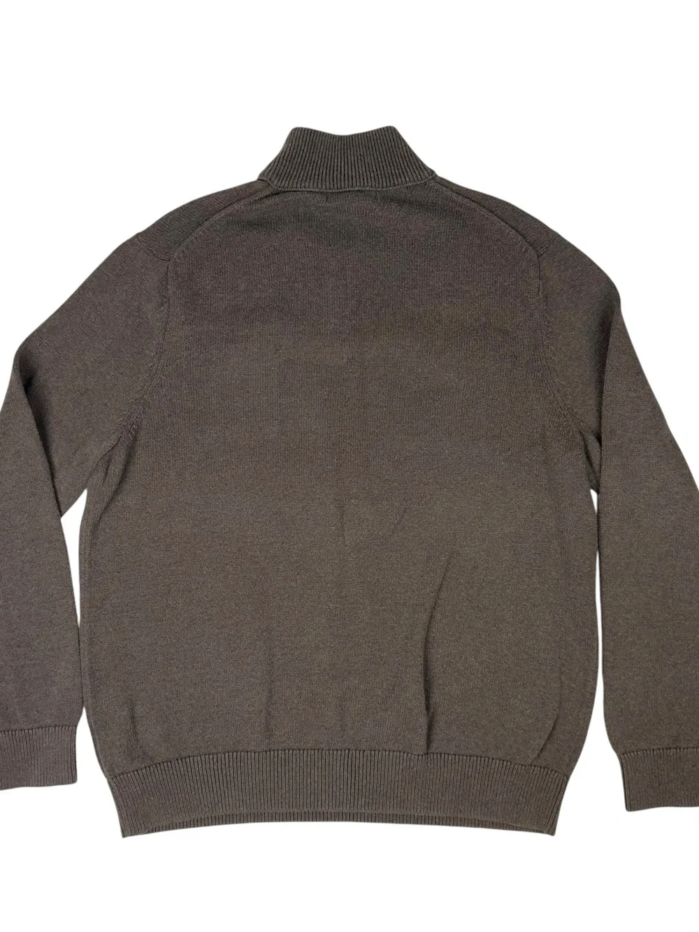 Banana Republic Mens Pullover Sweater Brown Buttons Pockets Mock Collar Size XL